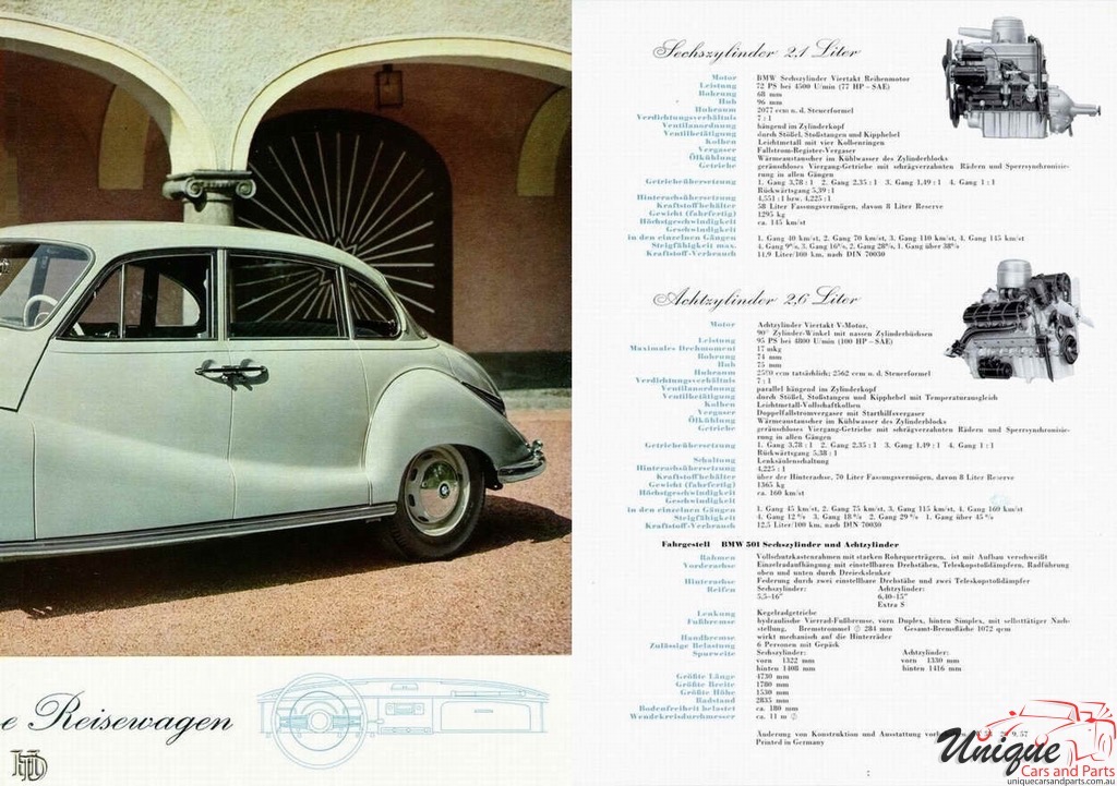 1957 BMW 501 Brochure Page 4